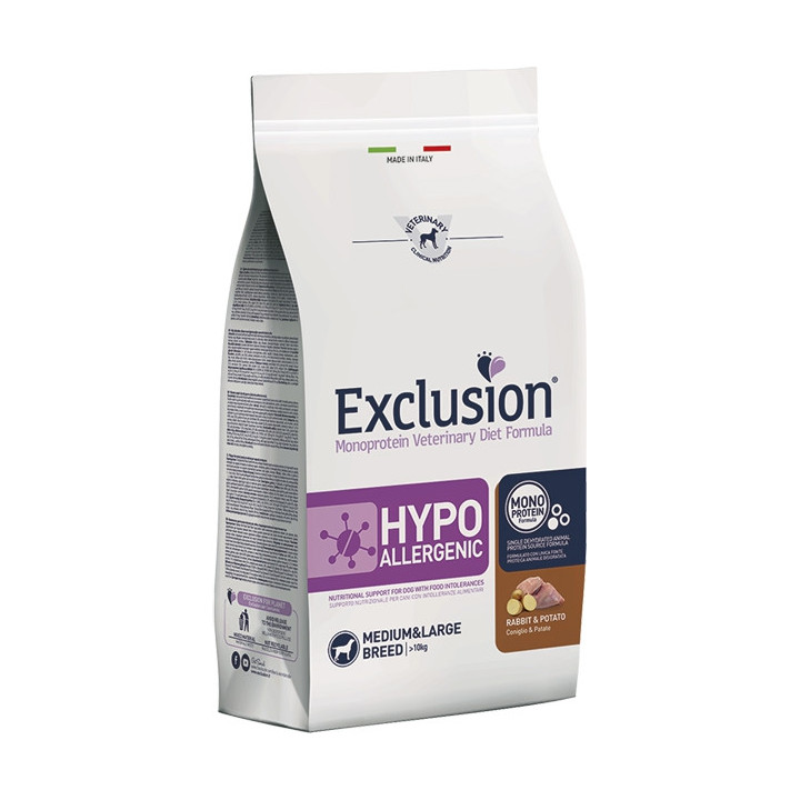 Exclusion Diet Hypoallergenic Medium/Large Breed Coniglio e Patate 12 kg