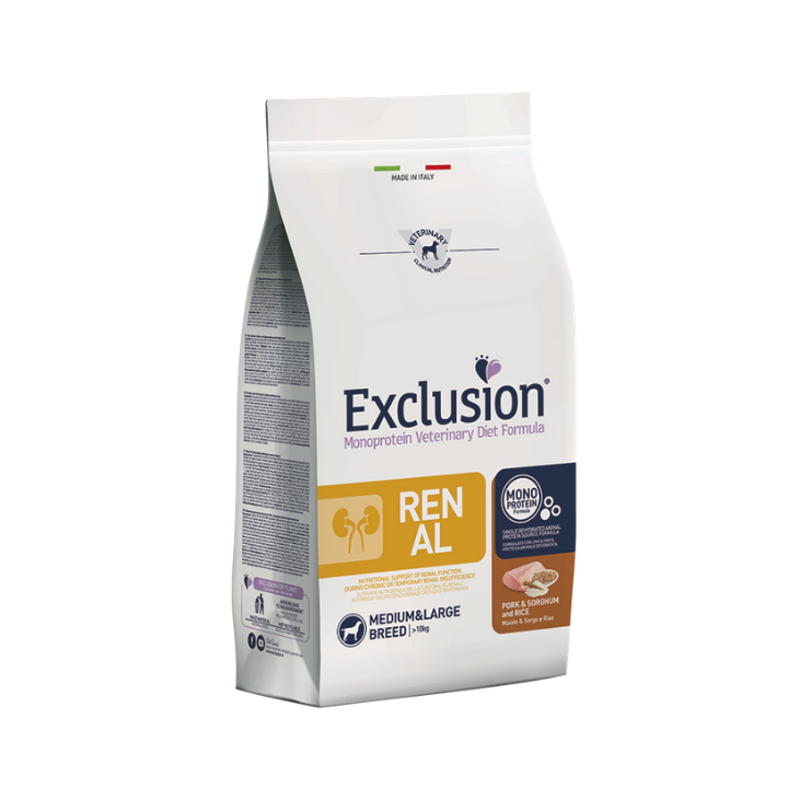 Exclusion Diet Renal Medium/Large Maiale Sorgo e Riso 12 kg