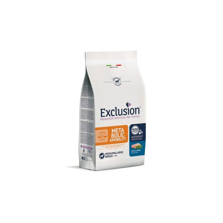 Exclusion Diet Metabolic & Mobility Medium/Large Breed Maiale e Fibre 12 kg