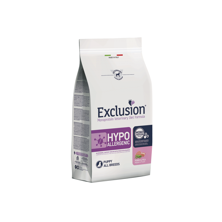 Exclusion Diet Hypoallergenic Puppy Maiale e Piselli 12 kg