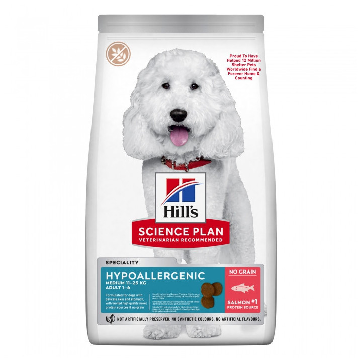 Hill's - Science Plan Canine Adult Hypoallergenic Medium al Salmone da 14 Kg